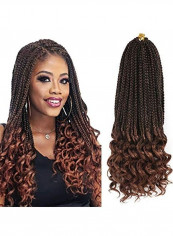 Pack Of 5 Braids Crochet Hair Extension Black/Brown 14inch