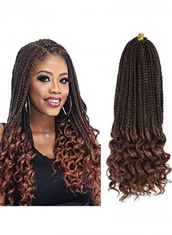 Pack Of 5 Braids Crochet Hair Extension Black/Brown 14inch
