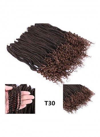 Pack Of 5 Braids Crochet Hair Extension Black/Brown 14inch