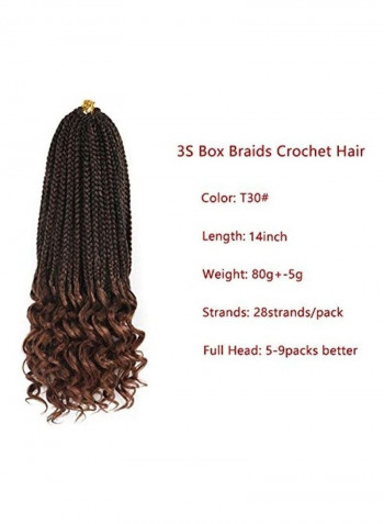 Pack Of 5 Braids Crochet Hair Extension Black/Brown 14inch