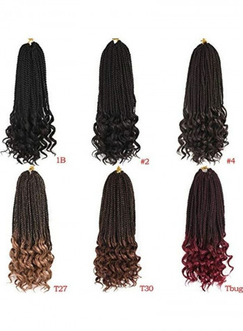 Pack Of 5 Braids Crochet Hair Extension Black/Brown 14inch