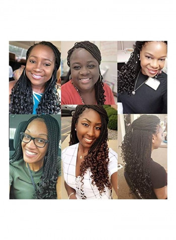 Pack Of 5 Braids Crochet Hair Extension Black/Brown 14inch