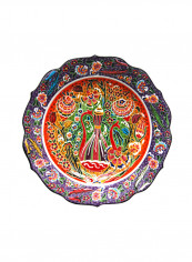 Arabic Handmade Wall Hanging Plate Purple 30centimeter