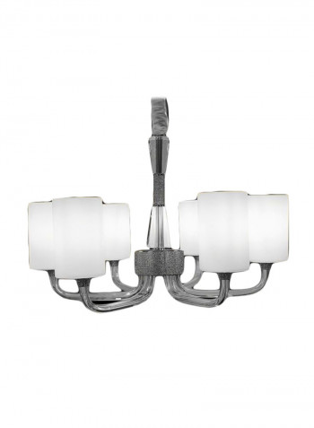 Sequin Glass Chandelier White/Silver 60x60x38cm