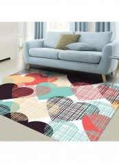 Anti-Skidding Heart Print Soft Floor Mat Multicolour 80 x 180cm