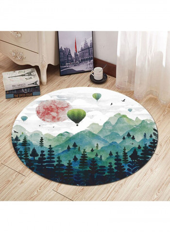 Simple Round Durable Rug Multicolour Large