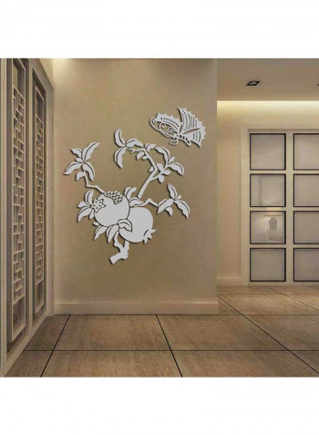 1-Piece Plant Fruit Pattern Wall Sticker Grey