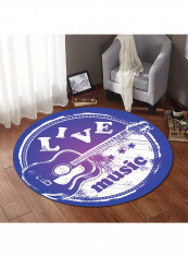 Rug Simple Guitar Bedroom Round Durable Rug Multicolour Lcm