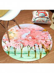 Simple Print Rounded Floor Rug Multicolour Large