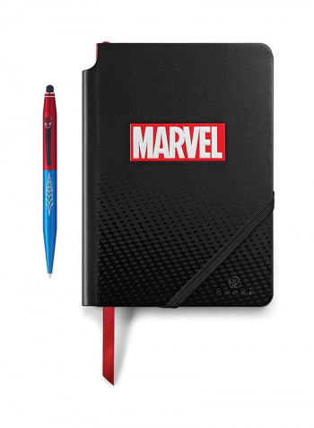 Tech2 Marvel Spider-Man Ballpoint Pen With Journal Black/Blue/Red