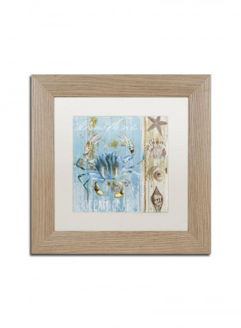 Blue Crab Ii Birch Frame Wall Art Multicolour 11 x 11inch