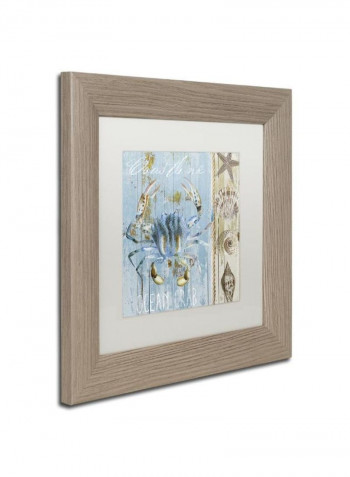 Blue Crab Ii Birch Frame Wall Art Multicolour 11 x 11inch
