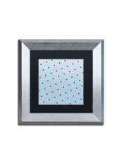 Group 10 B Silver Framed Wall Art White/Red 11 x 11inch