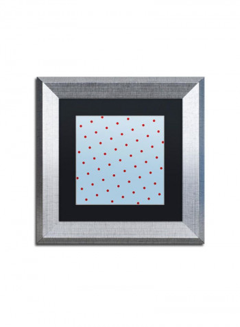 Group 10 B Silver Framed Wall Art White/Red 11 x 11inch