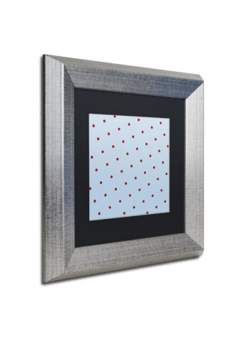 Group 10 B Silver Framed Wall Art White/Red 11 x 11inch