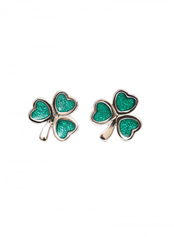 Sterling Silver Irish Celtic Shamrock Stud Earrings