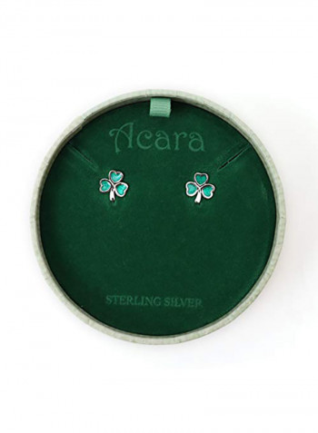 Sterling Silver Irish Celtic Shamrock Stud Earrings
