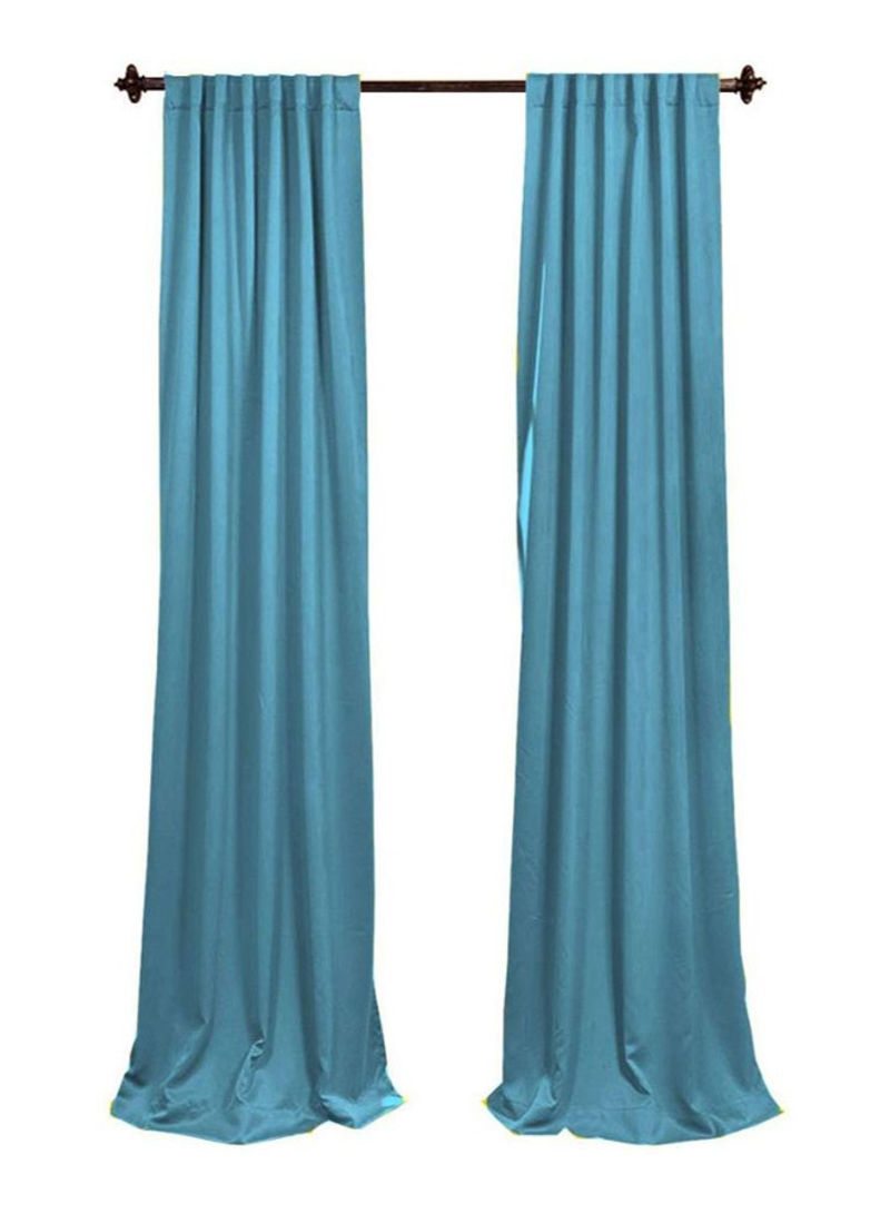 2-Piece Poplin Backdrop Curtain Blue 96 x 58inch