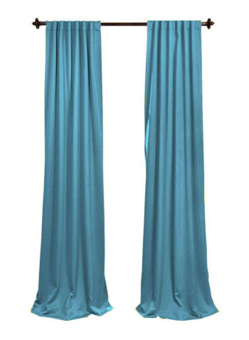 2-Piece Poplin Backdrop Curtain Blue 96 x 58inch