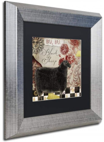 Baa Black Sheep Wall Art Multicolour 11 x 11inch