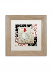 Europa White Rooster Framed Wall Art Multicolour 11 x 11inch