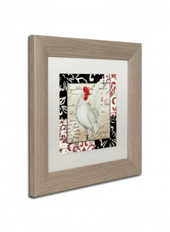 Europa White Rooster Framed Wall Art Multicolour 11 x 11inch