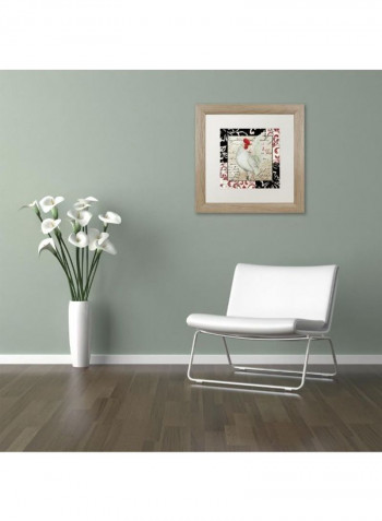 Europa White Rooster Framed Wall Art Multicolour 11 x 11inch