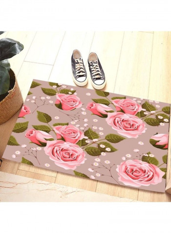 1 Piece Rug Anti-Skidding Rose Print Soft Living Room Bedroom Floor Mat Pink 80*180 (W*L)cmcm