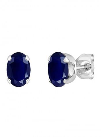 925 Sterling Silver Sapphire Stud Earrings