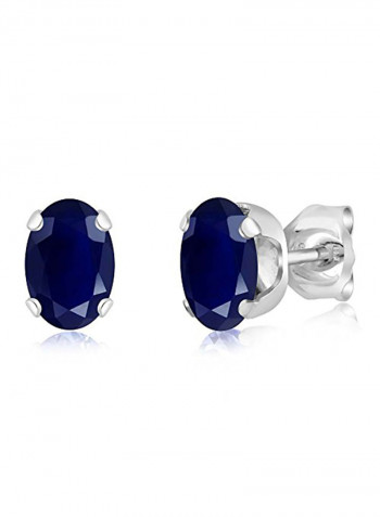 925 Sterling Silver Sapphire Stud Earrings