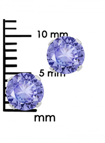Sterling Silver Tanzanite Gemstone Stud Earrings