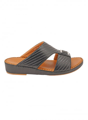 Slip On Comfort Wear Arabic Traditional Sandals Black