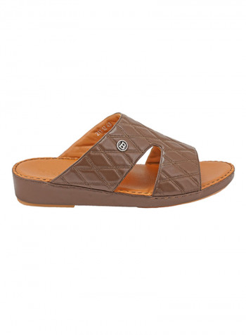 Slip On Comfort Wear Arabic Traditional Sandals Brown