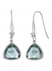 925 Sterling Silver Trillion Checkerboard Earrings
