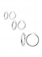 Set Of 3 925 Sterling Silver Hoop Earrings reviews Set Of 3 925 Sterling Silver Hoop Earrings