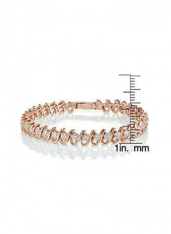 925 Sterling Silver Cubic Zirconia Studded Tennis Bracelet