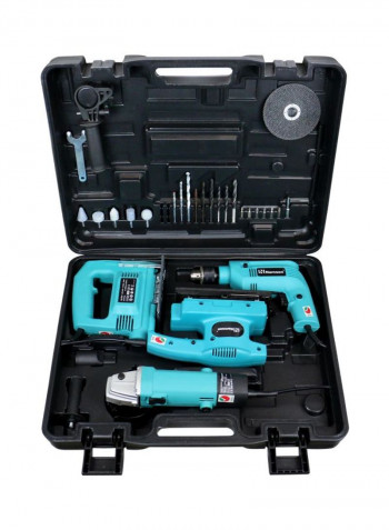Electric Drill Kit Set Blue/Black