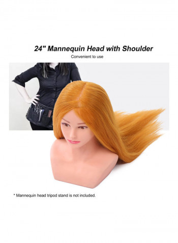 Mannequin Head With Shoulder Gold/Pink