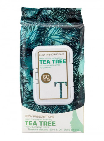 Pack Of 2 Tea Tree Facial Cleansing Wipes