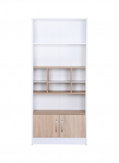 2-Door Bookcase White 80 x 180 x 35centimeter