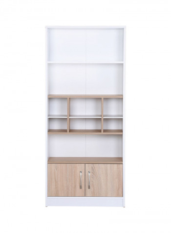 2-Door Bookcase White 80 x 180 x 35centimeter