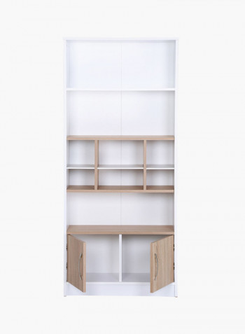 2-Door Bookcase White 80 x 180 x 35centimeter