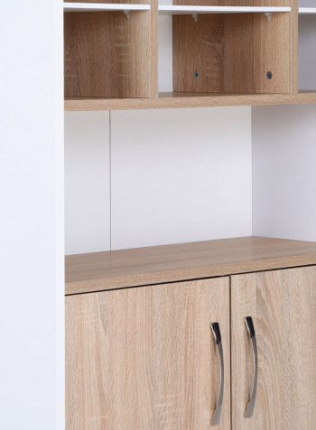 2-Door Bookcase White 80 x 180 x 35centimeter