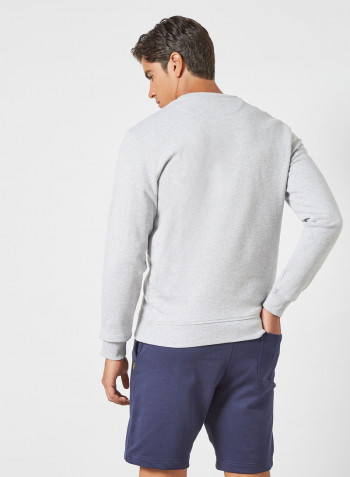 Embroidered Logo Sweatshirt Light Grey Marl
