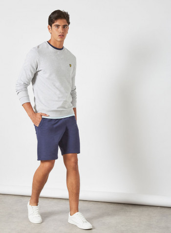 Embroidered Logo Sweatshirt Light Grey Marl