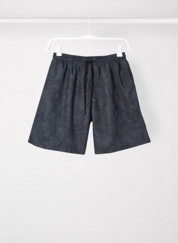 Kids Patterned Swim Shorts Black