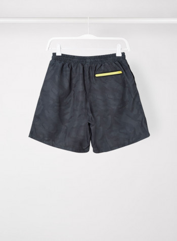 Kids Patterned Swim Shorts Black