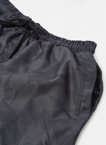 Kids Patterned Swim Shorts Black