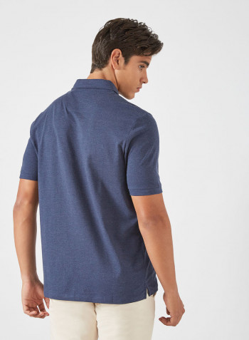 Printed Polo Navy Marl