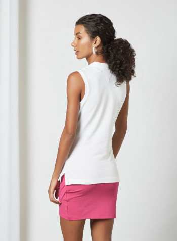 Sleeveless Polo T-Shirt White